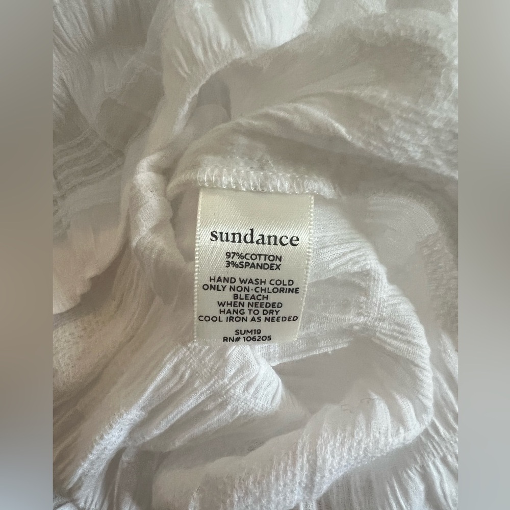 Sundance White Textured Short-Sleeve Blouse - Picture 11 of 13